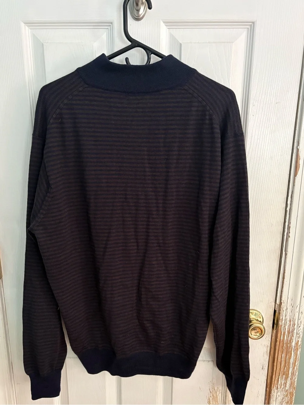 Peter Millar Merino Wool 1/4 Zip Golf Striped Sweater Large